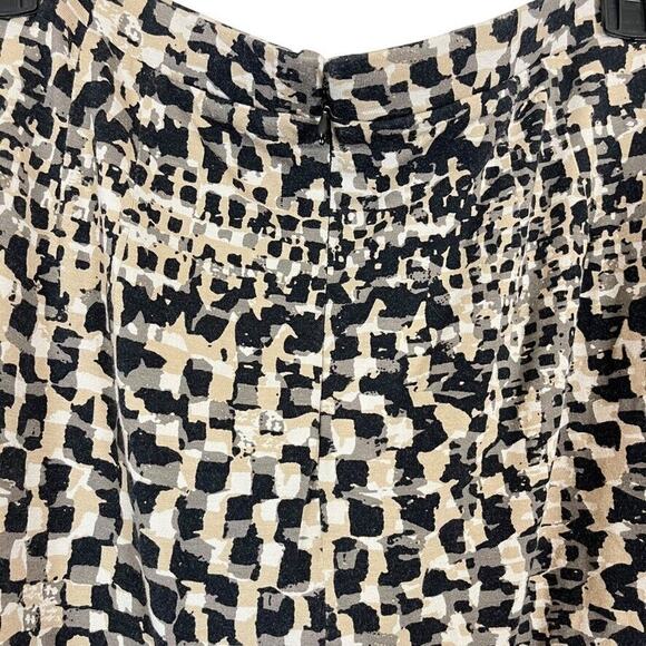 Ann Taylor Womens Beige Black Jersey Knit Stretch Pencil Knee Length Skirt sz 12 - Picture 13 of 16